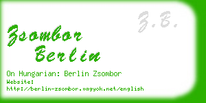zsombor berlin business card